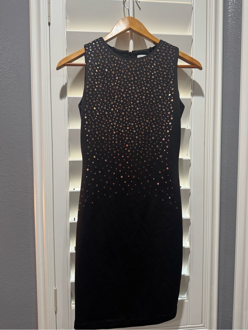 Calvin Klein Black Dress with Gold Studs